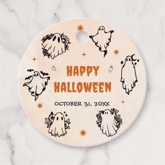 Spooky Halloween Leuke Ghost Bedankjes Labels (Voorkant)
