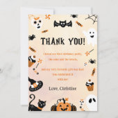 Spooky Halloween Leuke Ghost Dank je Kaart (Voorkant)