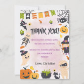 Spooky Halloween Leuke Ghost Dank je Kaart (Voorkant)