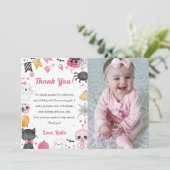 Spooky Halloween Leuke Ghost Dank je Kaart Foto (Staand voorkant)