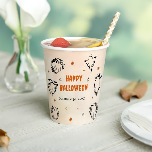 Spooky Halloween Leuke Ghost Papieren Bekers