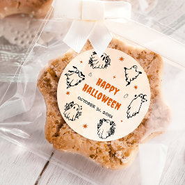 Spooky Halloween Leuke Ghost Ronde Sticker