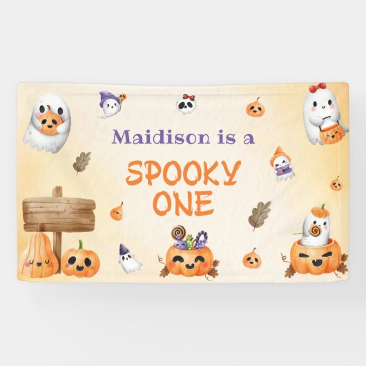 Spooky Halloween Leuke Ghost Spandoek (Horizontaal)