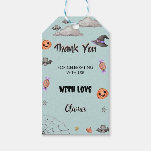 Spooky Halloween Leuke Ghost Verjaardag Cadeaulabel (Voorkant)