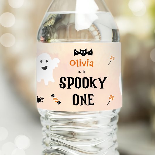 Spooky Halloween Leuke Ghost Waterfles Etiket