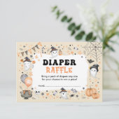 Spooky Halloween Little Boo Ghost Luier Raffle Informatiekaartje (Staand voorkant)