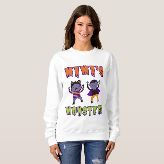 Spooky Halloween MaMa's Monsters Sweatshirt (Voorkant volledig)