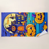 Spooky Halloween Mansion ArtWork Strandlaken (Voorkant)