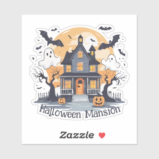 Spooky Halloween Mansion Sticker (Vel)