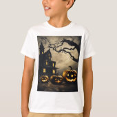Spooky Halloween Mansion🦹Met Jack-o'-Lanterns T-shirt (Voorkant)