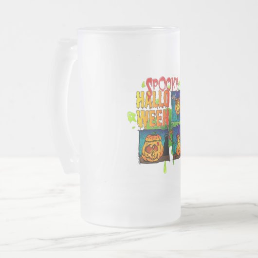Spooky Halloween Matglas Bierpul (Voorkant links)
