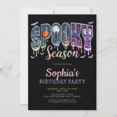 Spooky Halloween meisje verjaardagsfeestje Kaart (Voorkant)