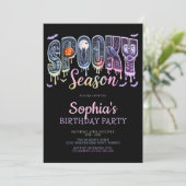 Spooky Halloween meisje verjaardagsfeestje Kaart