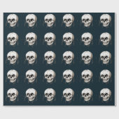 Spooky Halloween Melting Cranium With Bat Imagery  Cadeaupapier (Vlak)