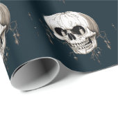 Spooky Halloween Melting Cranium With Bat Imagery  Cadeaupapier (Rol Hoek)