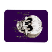 Spooky Halloween Melting Cranium With Bat Imagery  Magneet (Horizontaal)