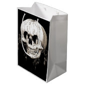 Spooky Halloween Melting Cranium With Bat Imagery  Medium Cadeauzakje (Achterkant Gekanteld)