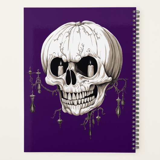 Spooky Halloween Melting Cranium With Bat Imagery Planner (Achterkant)