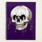 Spooky Halloween Melting Cranium With Bat Imagery  Planner (Voorkant)