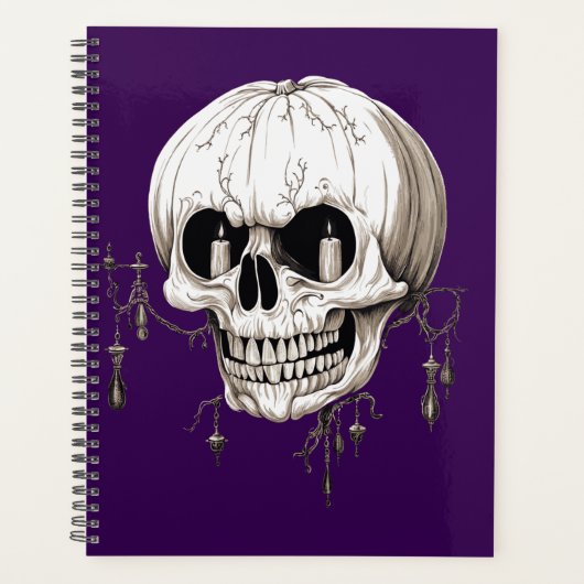 Spooky Halloween Melting Cranium With Bat Imagery  Planner (Voorkant)