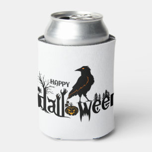 Spooky Halloween met Crow Illustration Blikjeskoeler