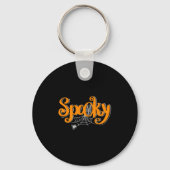 Spooky Halloween met spin en spin web Sleutelhanger (Voorkant)