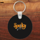 Spooky Halloween met spin en spin web Sleutelhanger (Voorkant)