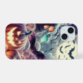 Spooky Halloween met vleermuizen, drankjes, pompoe iPhone 15 Case (Achterkant horizontaal)