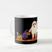 Spooky Halloween Mok – Pompoen, Ghost & Witch Coff (Voorkant links)