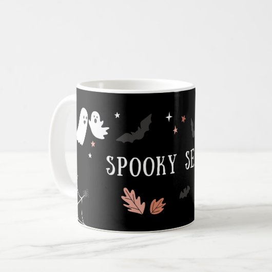 Spooky Halloween Mok – Pompoen, Ghost & Witch Coff (Voorkant links)