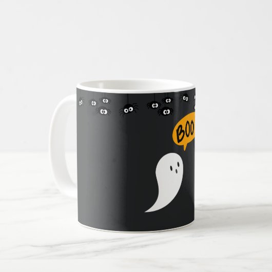 Spooky Halloween Mok – Pompoen, Ghost & Witch Coff (Voorkant links)