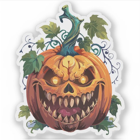 Spooky Halloween Monster Sticker (Voorkant)