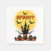 Spooky Halloween Moon 3 Ply Napkins Servet (Voorkant)