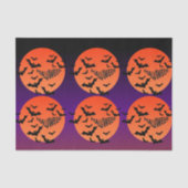 Spooky Halloween Moon & Bats Tissue Paper Tissuepapier (Voorkant)