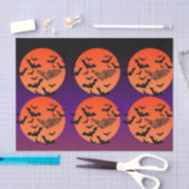 Spooky Halloween Moon & Bats Tissue Paper Tissuepapier (Craft)