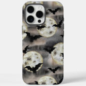 Spooky Halloween Moon en Bats Waterverf Case-Mate iPhone Case (Achterkant)