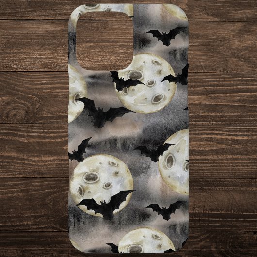 Spooky Halloween Moon en Bats Waterverf Case-Mate iPhone Case