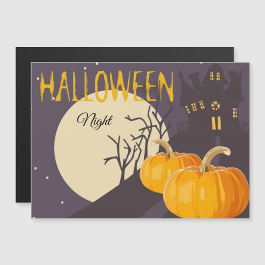  Spooky Halloween Moon en Pumpkin bij nacht (Voorkant / Achterkant)