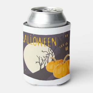 Spooky Halloween Moon en Pumpkin bij nacht Blikjeskoeler