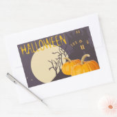  Spooky Halloween Moon en Pumpkin bij nacht Rechthoekige Sticker (Envelop)