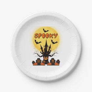 Spooky Halloween Moon Paper-Borden Papieren Bordje