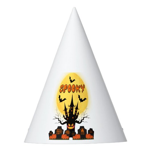 Spooky Halloween Moon Party Pet Feesthoedjes (Voorkant)