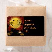 Spooky Halloween Moon, Pumpkin and Bats Labels (Insitu)