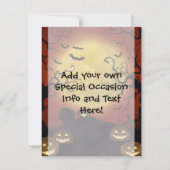 Spooky Halloween Moon, Pumpkins and Bats Invitatio Save The Date (Achterkant)