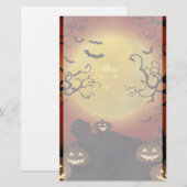 Spooky Halloween Moon, Pumpkins and Bats Stationer Briefpapier (Voorkant / Achterkant)
