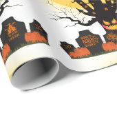 Spooky Halloween Moon Wrapping Paper Cadeaupapier (Rol Hoek)