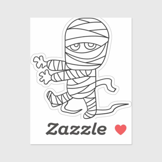Spooky Halloween mummie Sticker (Vel)