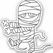 Spooky Halloween mummie Sticker (Voorkant)
