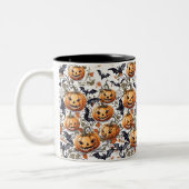 Spooky Halloween naadloos patroon Tweekleurige Koffiemok (Links)
