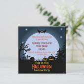 Spooky Halloween nacht kostuum feest Kaart (Staand voorkant)